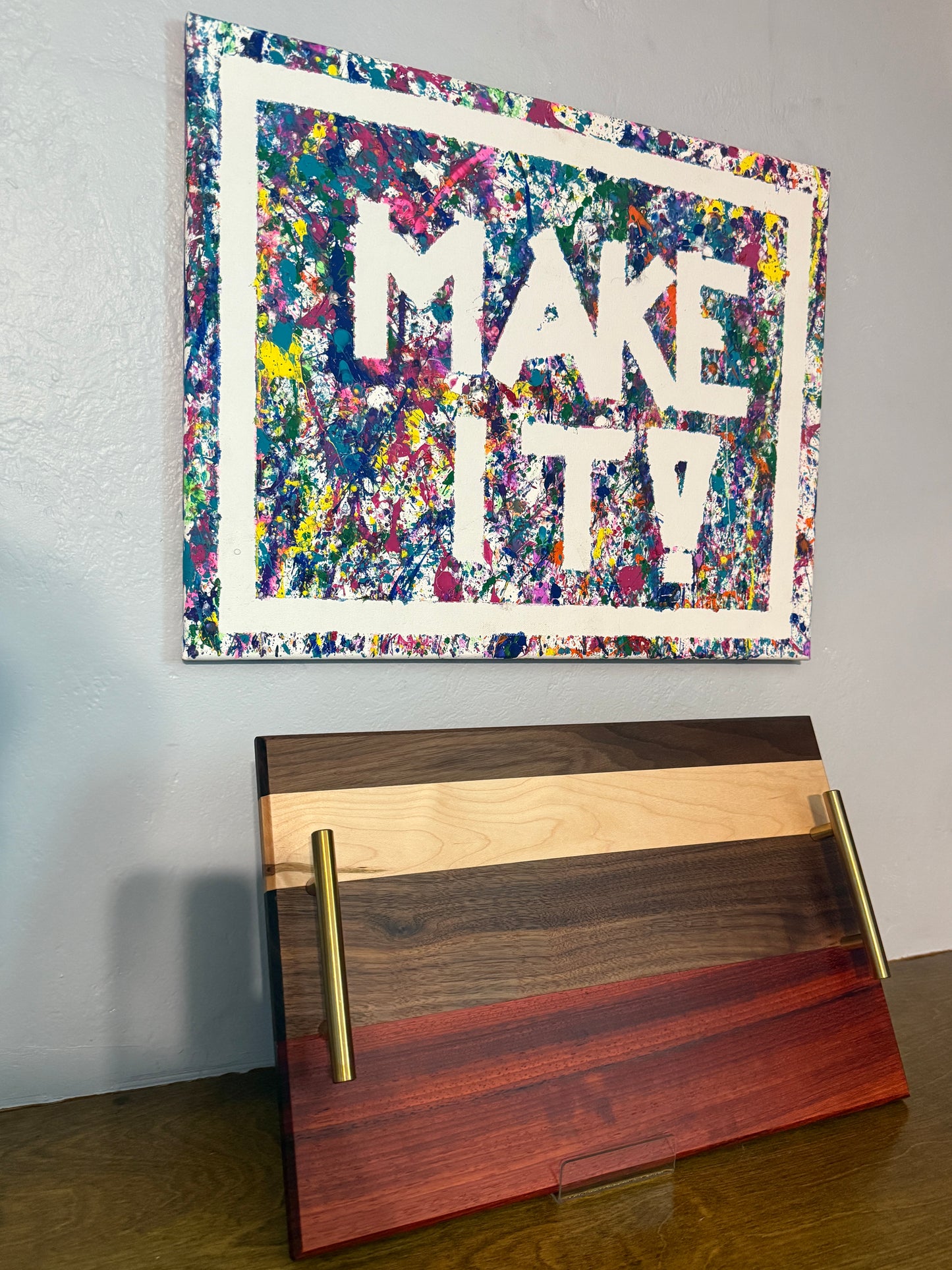 Charcuterie Board - Maple, Padauk, & Walnut Hardwoods (16" x 10.5")