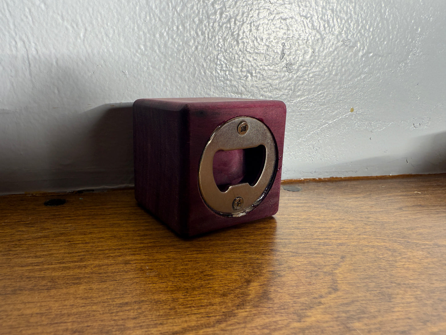 Cube Bottle Opener - Purpleheart