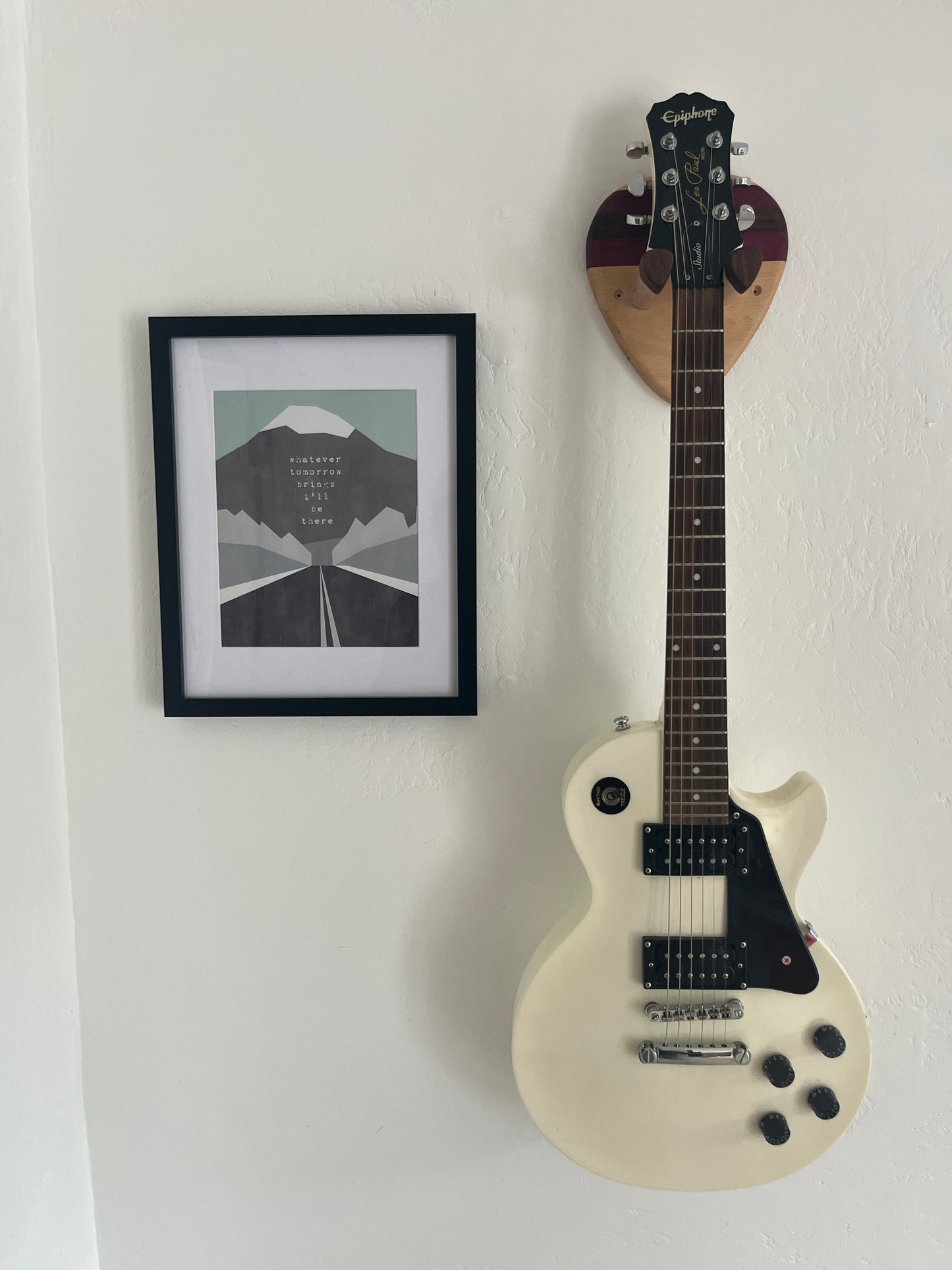 Guitar Hanger Wall Mount: Maple, Oak, Poplar, Purpleheart, and Walnut