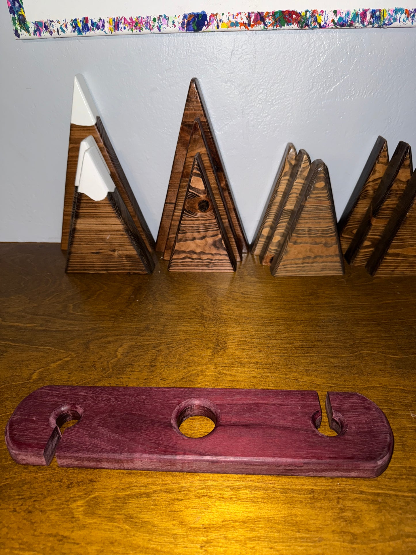Handcrafted Wooden Wine Caddy for Bottle and Glasses
