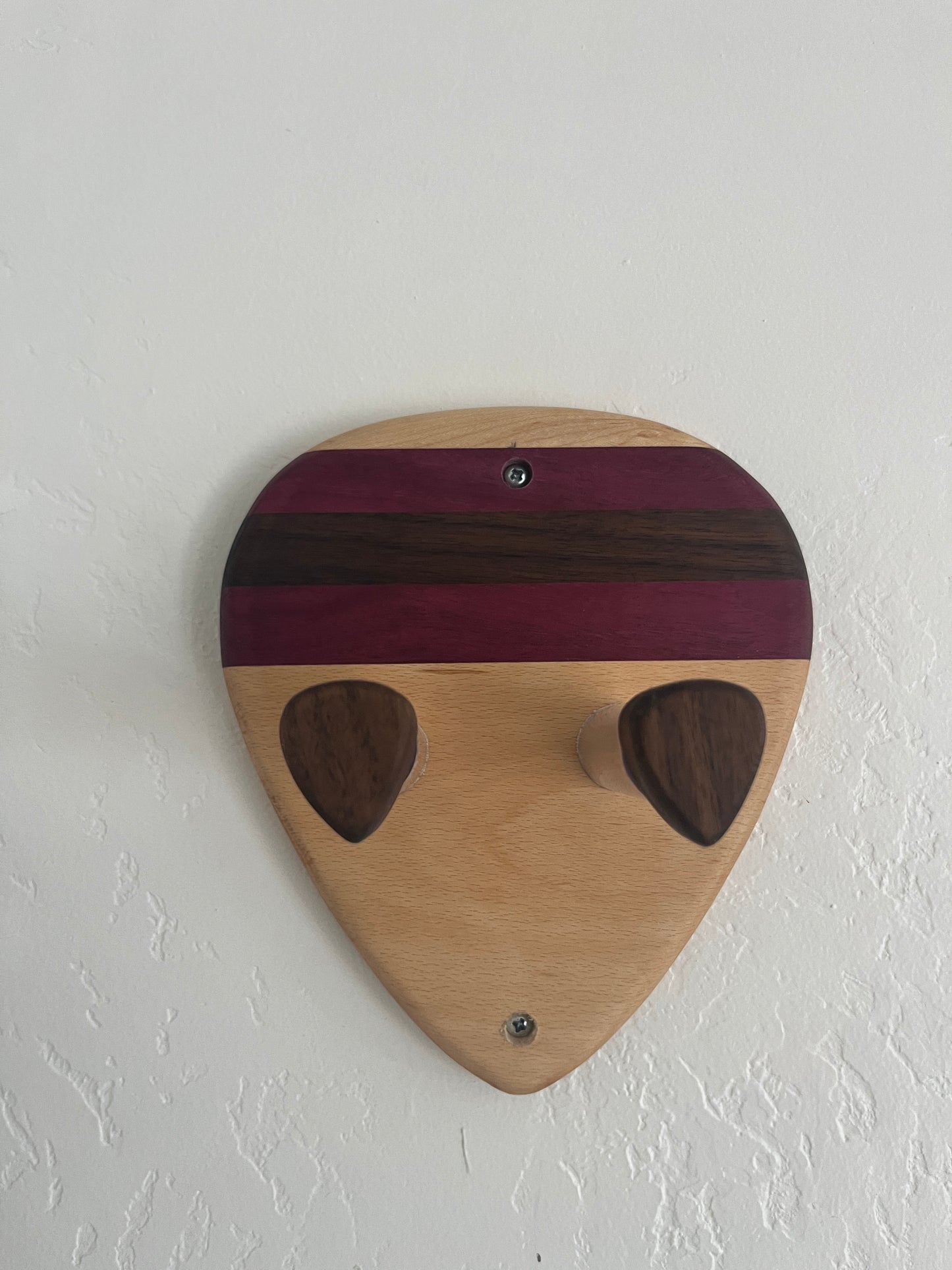 Guitar Hanger Wall Mount: Maple, Oak, Poplar, Purpleheart, and Walnut