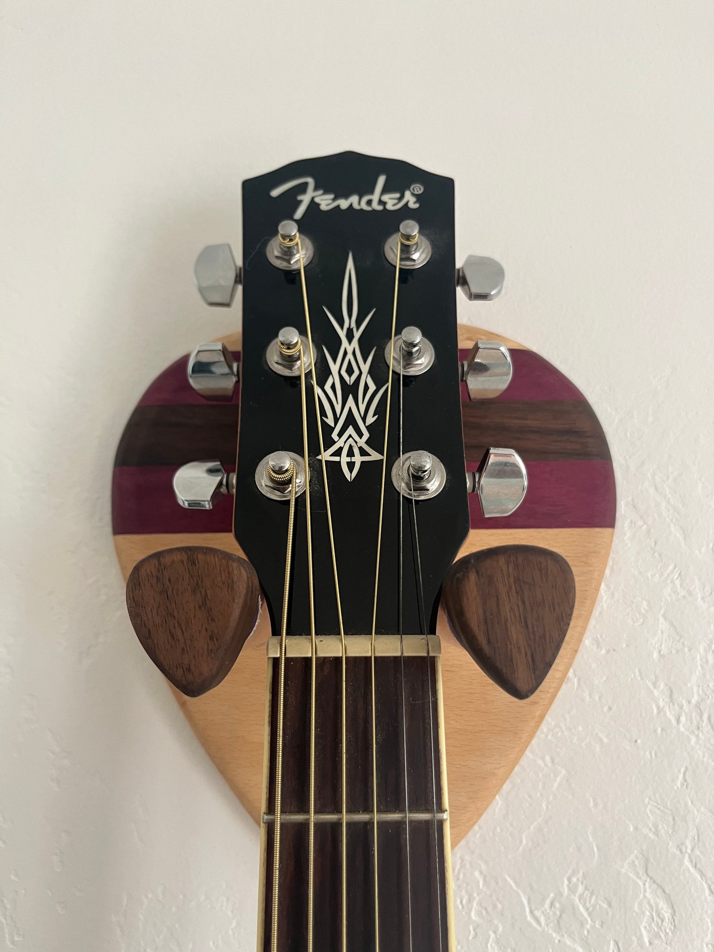 Guitar Hanger Wall Mount: Maple, Oak, Poplar, Purpleheart, and Walnut