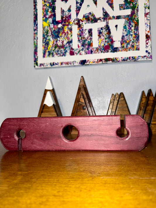 Handcrafted Wooden Wine Caddy for Bottle and Glasses