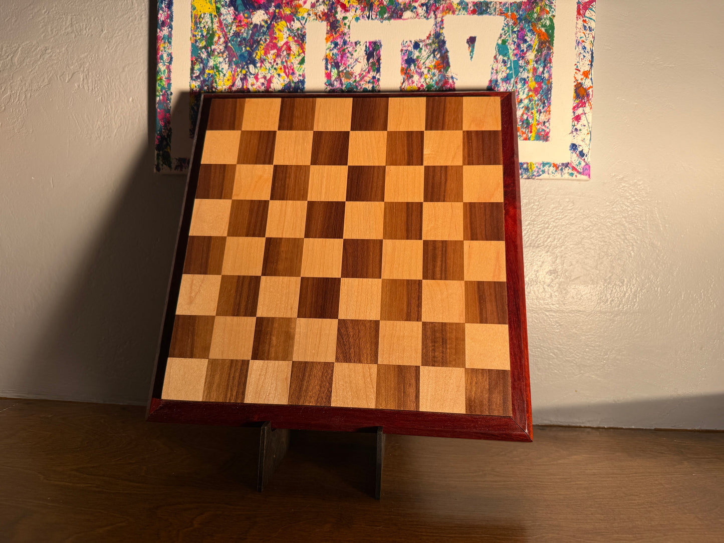 Chess Board: Maple & Walnut - Check Mate!