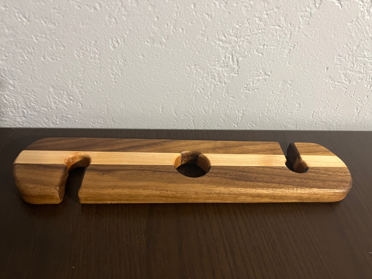 Handcrafted Wooden Wine Caddy for Bottle and Glasses