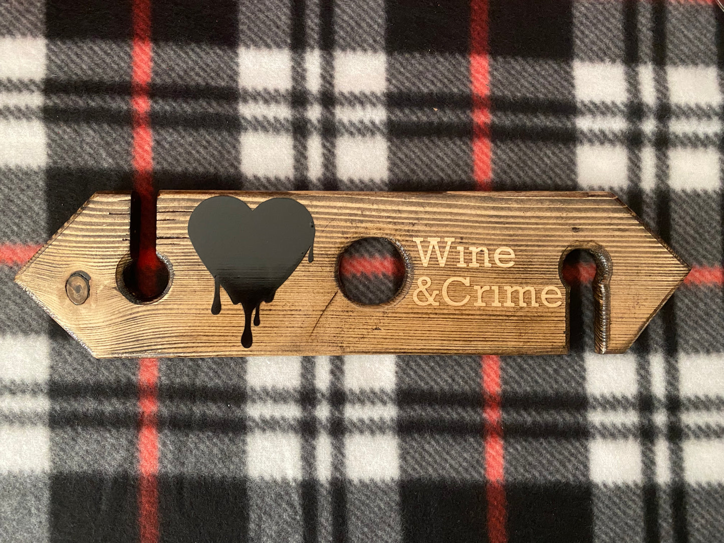Handmade Wooden Wine Bottle Holder & Glass Caddy | Wine Glass Holder for Two