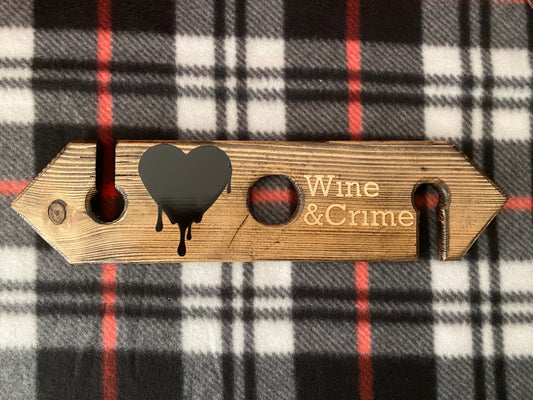 Handmade Wooden Wine Bottle Holder & Glass Caddy | Wine Glass Holder for Two